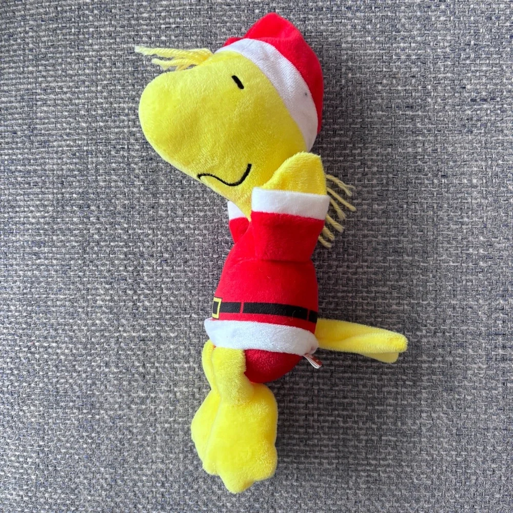 Peanuts Woodstock Santa Dog Toy Plush 9 Inch Squeaker Never Used